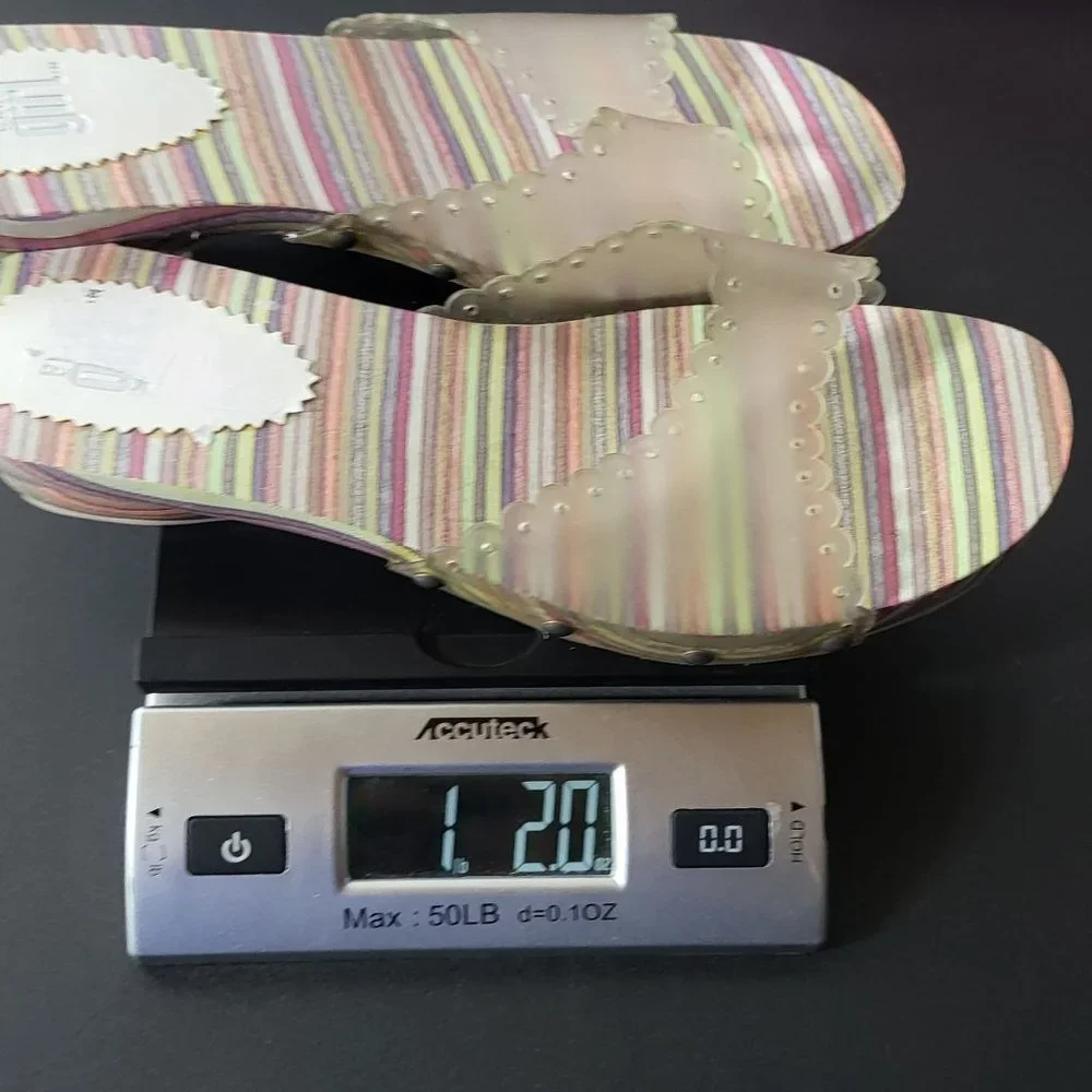 Elle Girl Womens Clear Gummies‎ Gummy Slip On Sandals Size 8.5 Slides y2k Retro